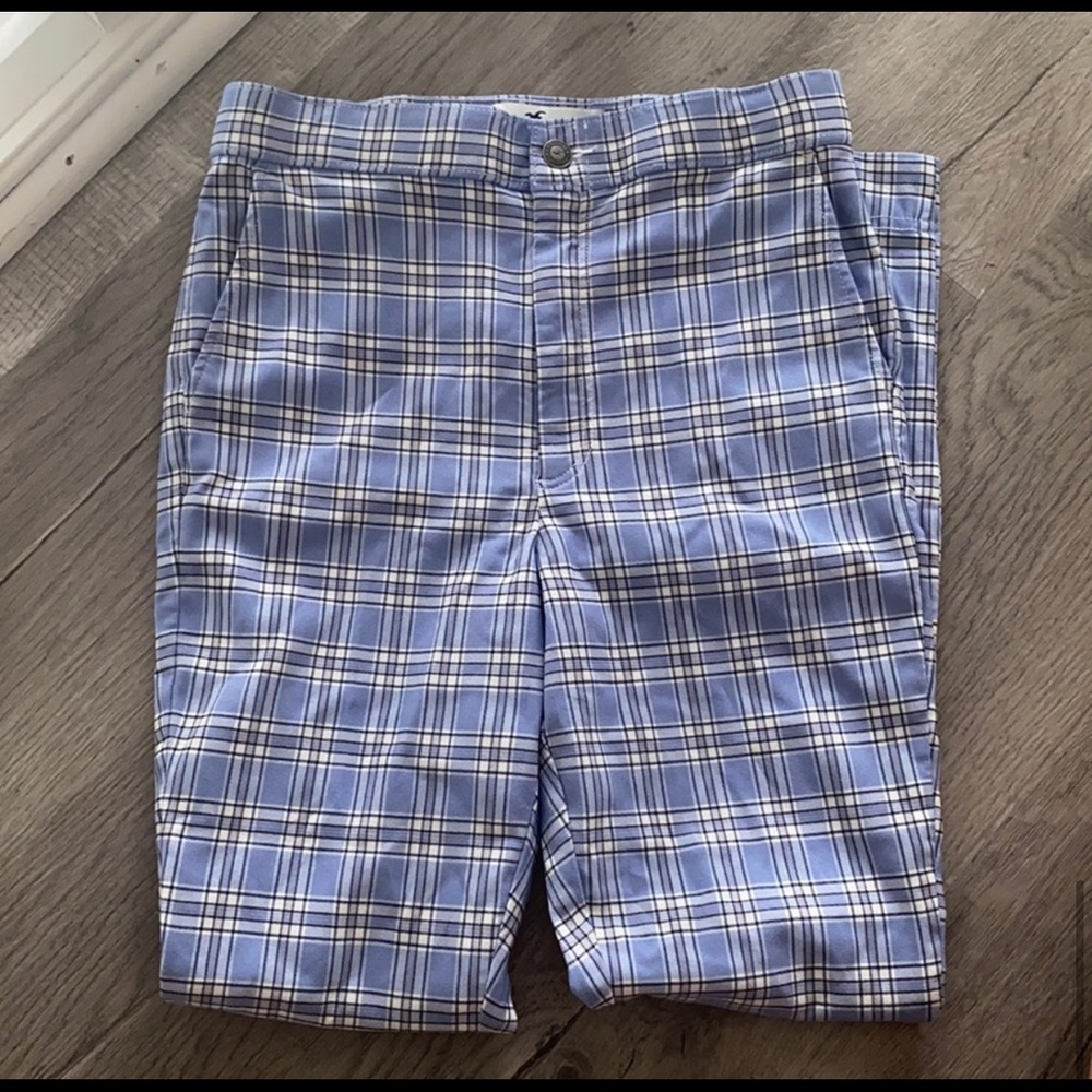 Hollister blue plaid pants (never worn)